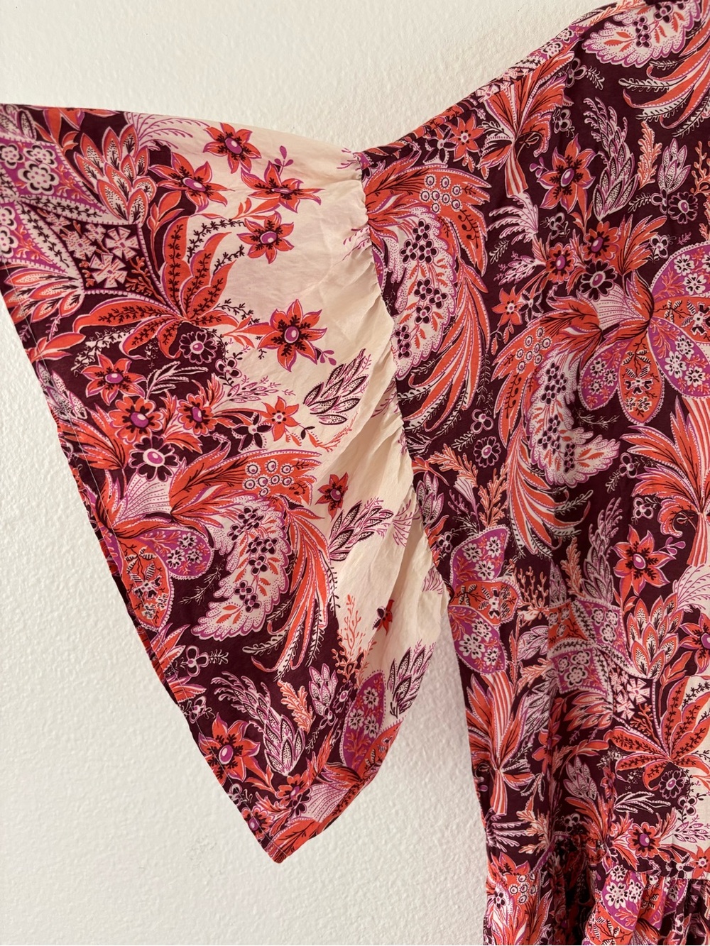 Anthropologie Janelle Floral Button Front Mini Tunic Dress Pink Combo XL - Picture 5 of 13